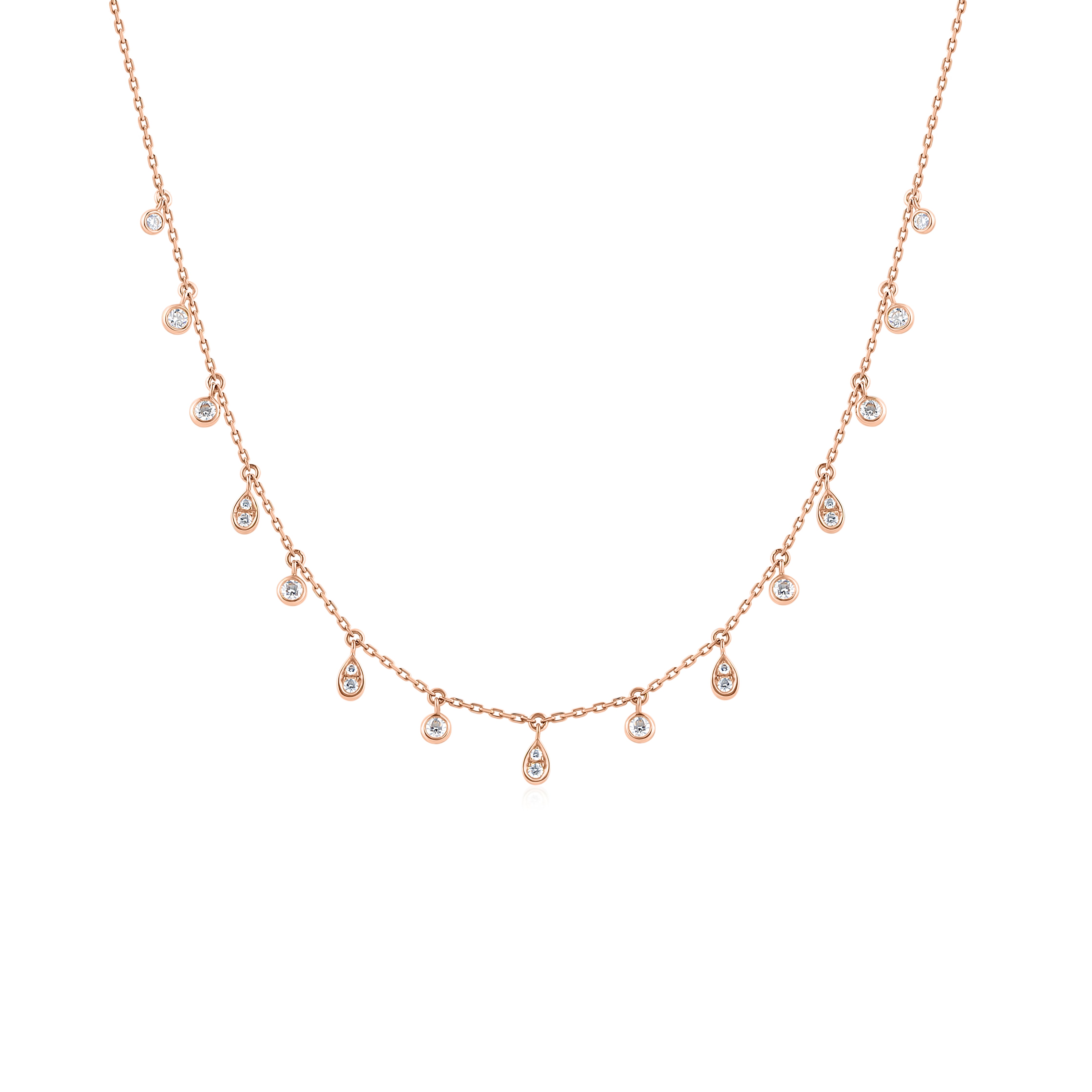 Diamond Drops Necklace - NOORA SHAMSI JEWELLERY