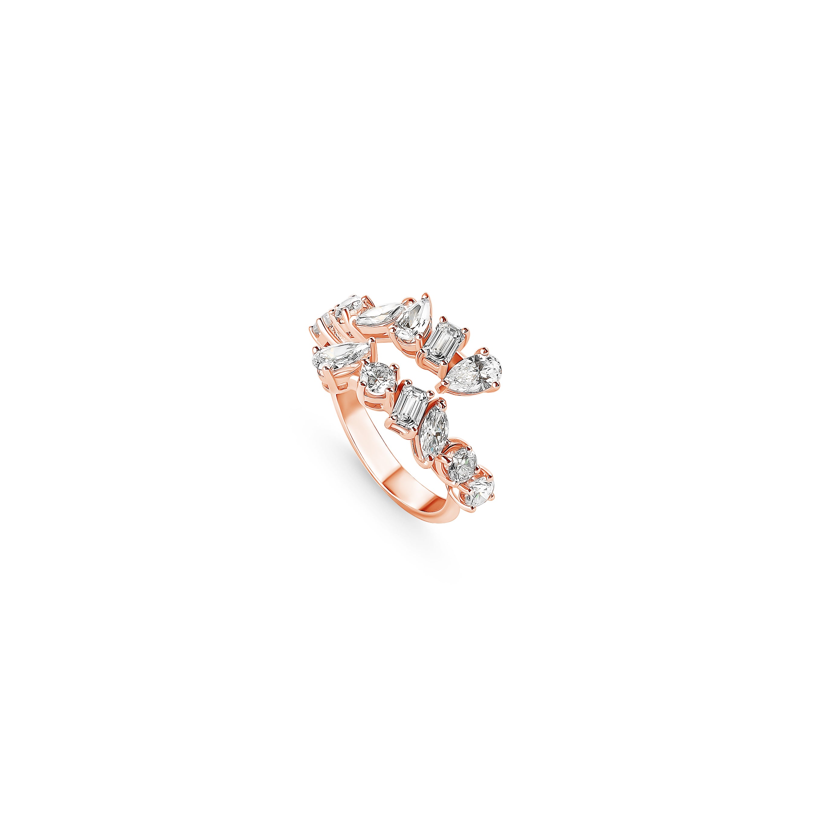 Diamond Cluster Serpent Ring - NOORA SHAMSI JEWELLERY