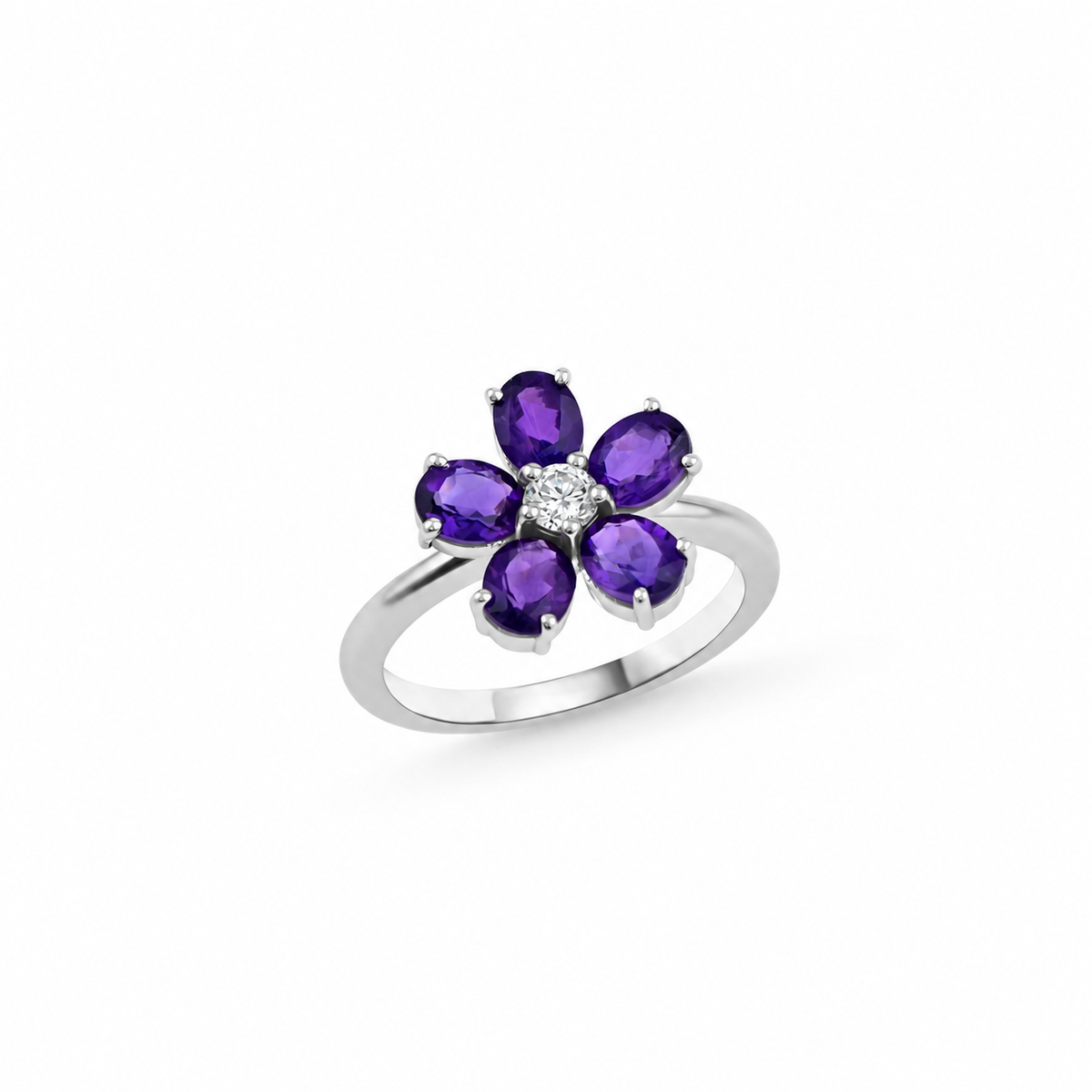 Amethyst Blossom Ring by Noora Shamsi Jewellery