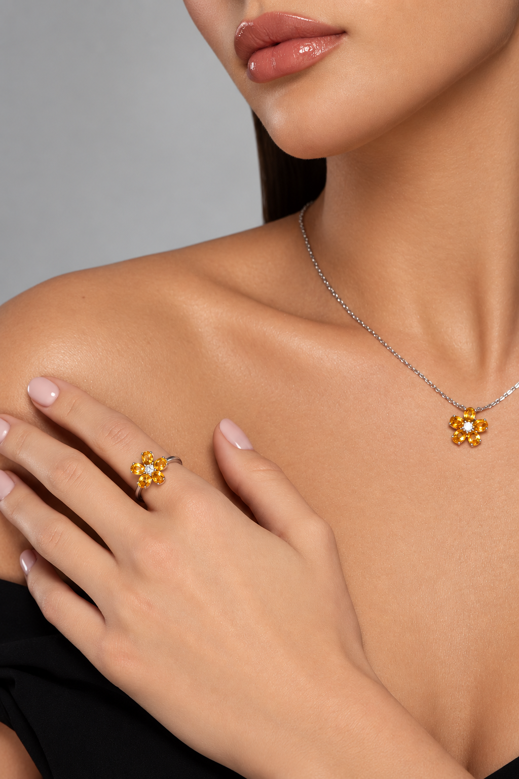 Citrine Blossom Ring by Noora Shamsi Jewellery