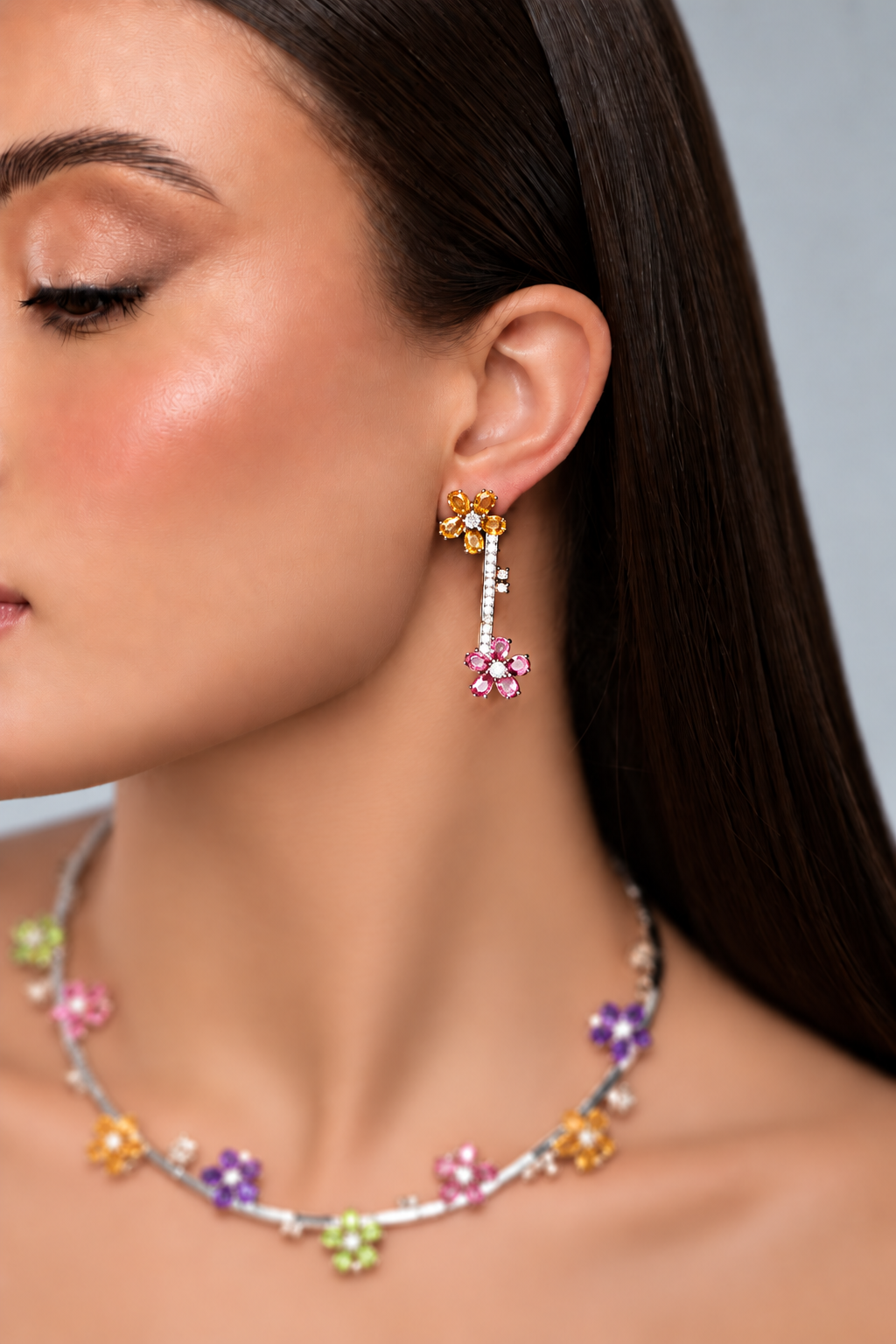 Botanical Wonders Earrings styled on a model