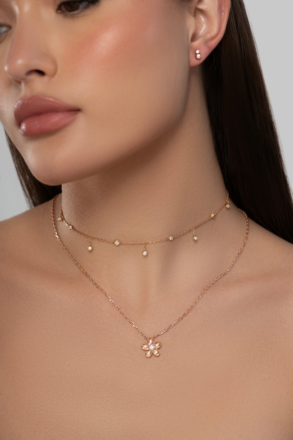 Gold Blossom Necklace in 18kt rose gold