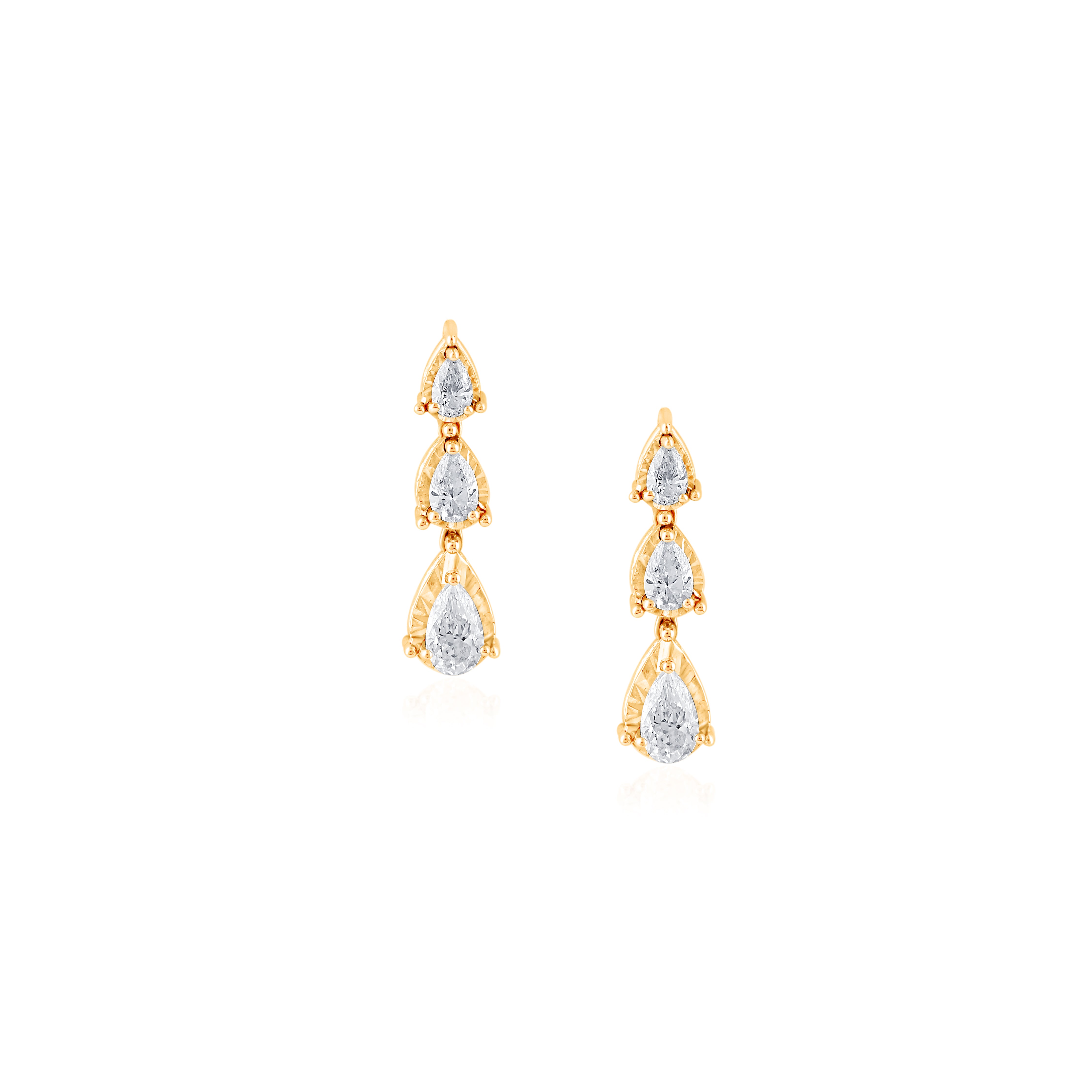 Pear Diamond Drop Earrings