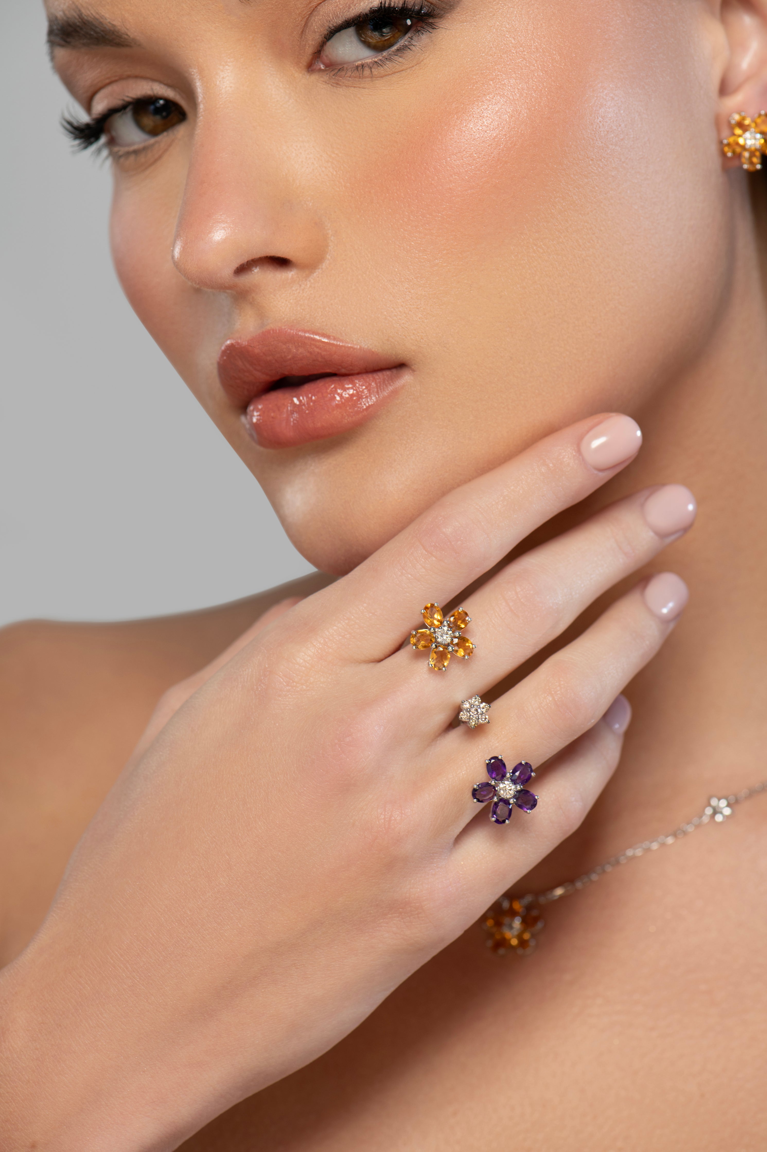 DOUBLE BLOSSOM RING - NOORA SHAMSI JEWELLERY