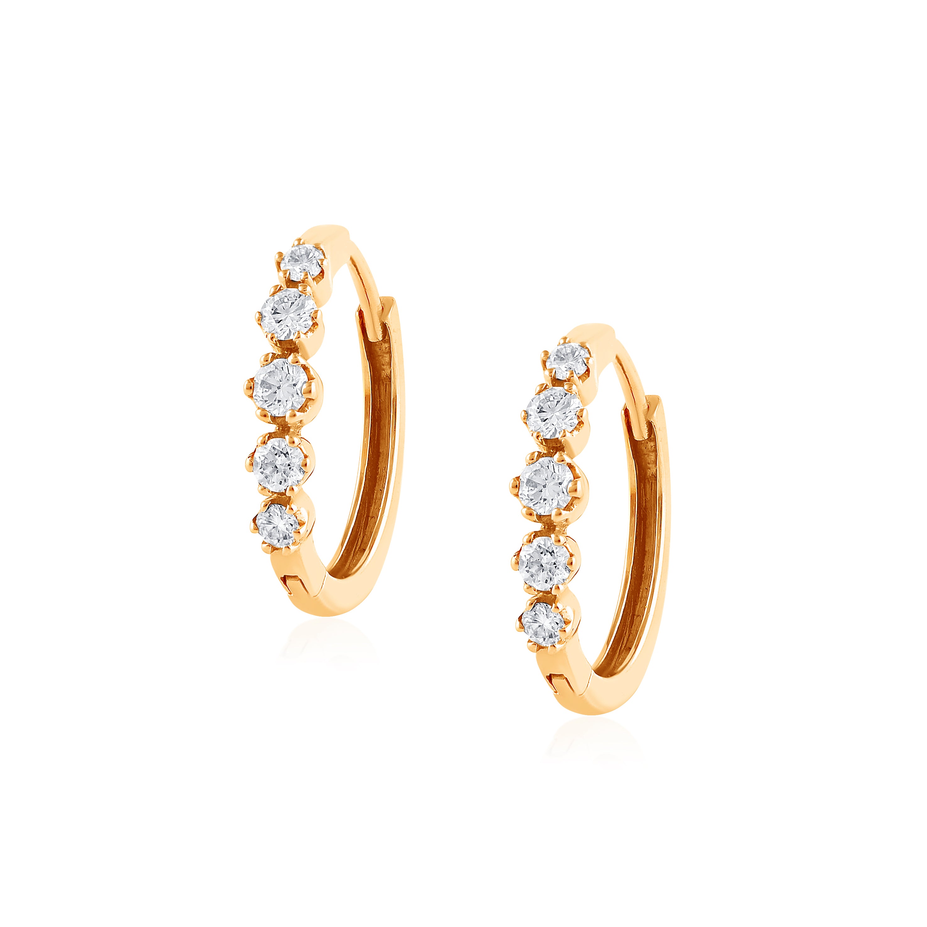 THE V DIAMONDS HOOPS LARGE - NOORA SHAMSI JEWELLERY