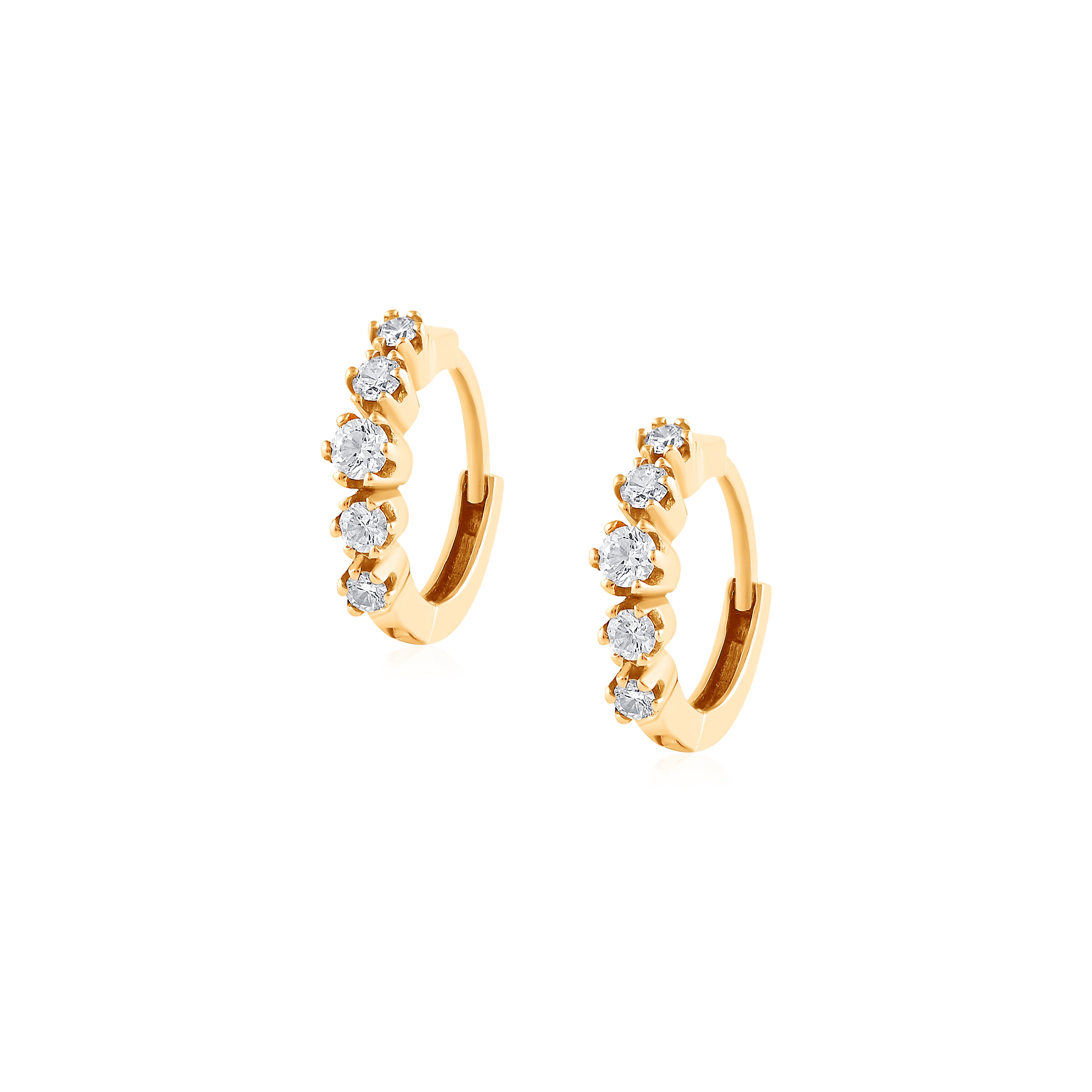 THE V  DIAMONDS HOOPS SMALL - NOORA SHAMSI JEWELLERY