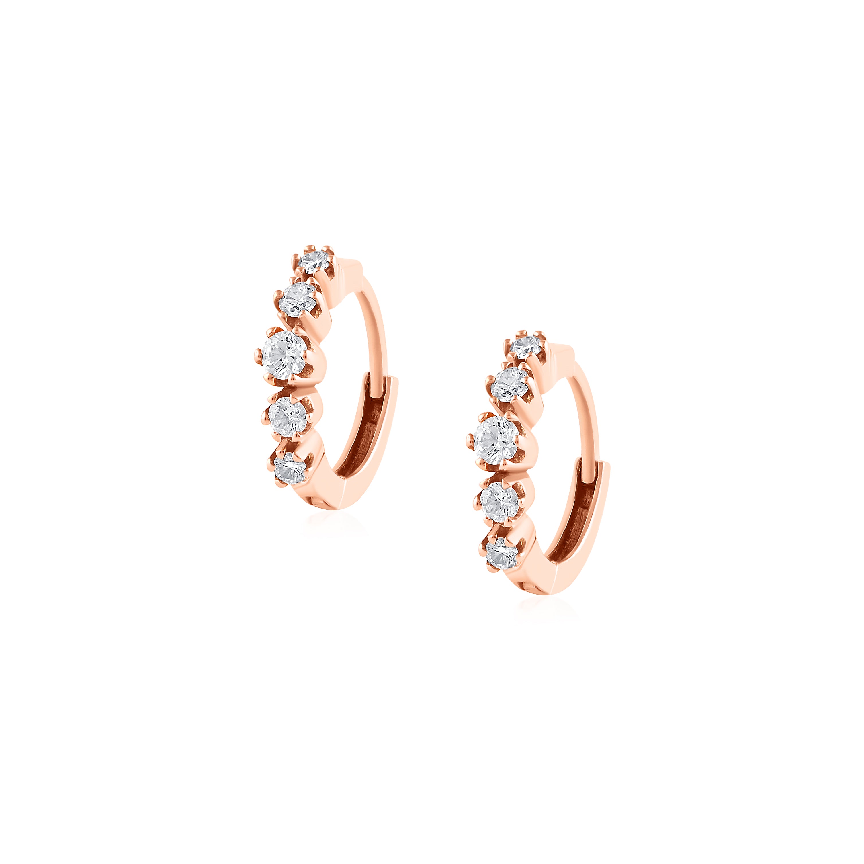 THE V  DIAMONDS HOOPS SMALL - NOORA SHAMSI JEWELLERY