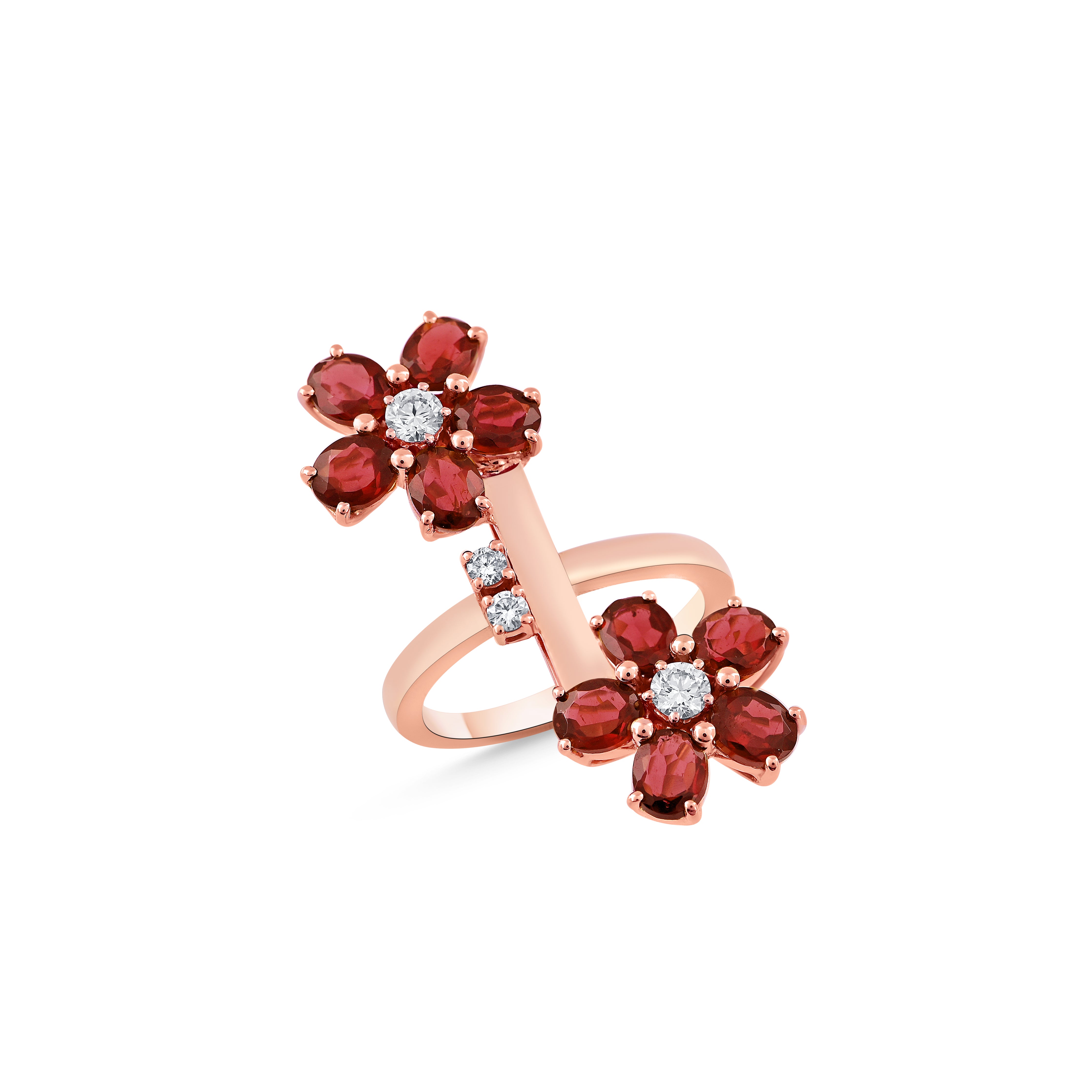 DOUBLE BLOSSOM RING - NOORA SHAMSI JEWELLERY