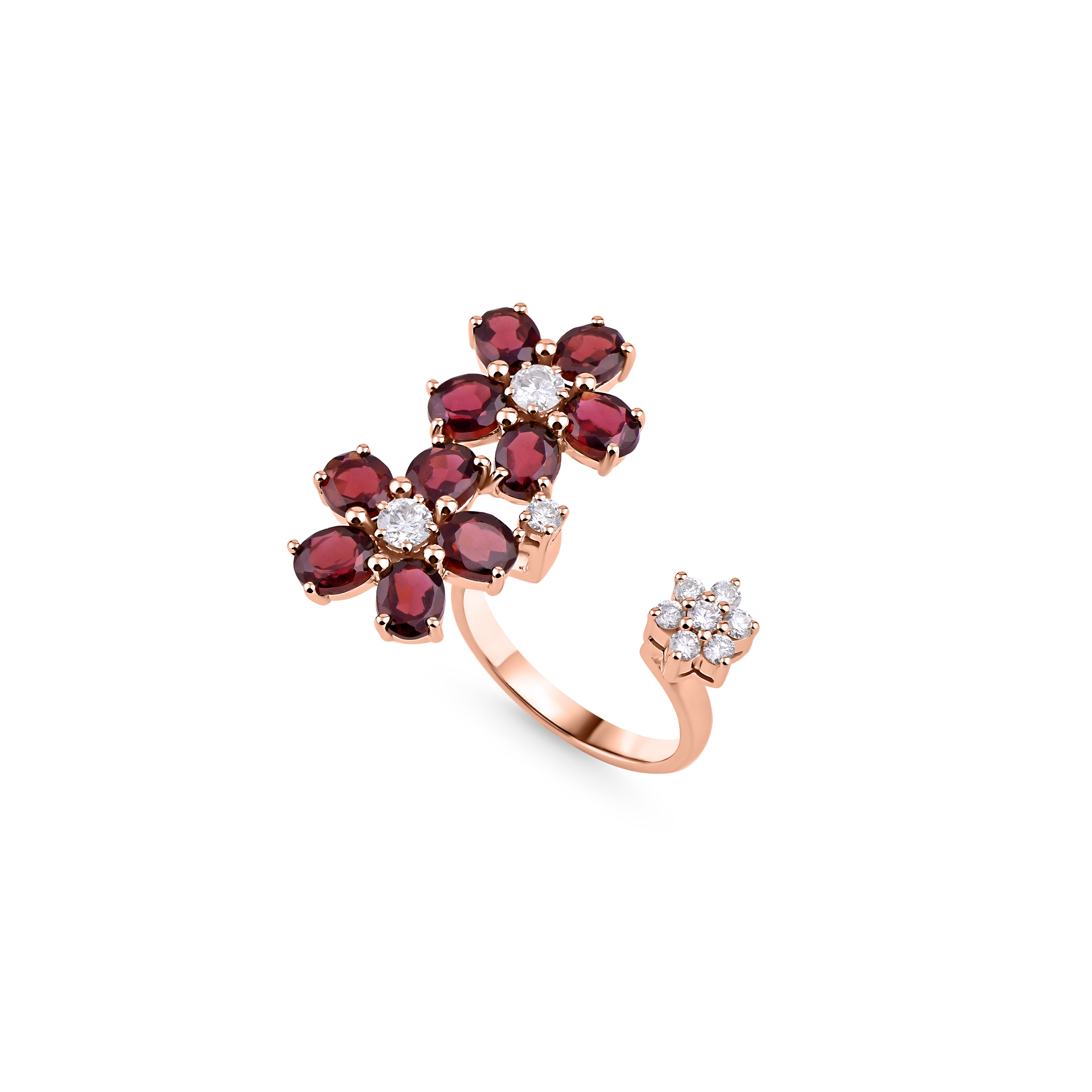 TRIPLE BLOSSOM RING - NOORA SHAMSI JEWELLERY