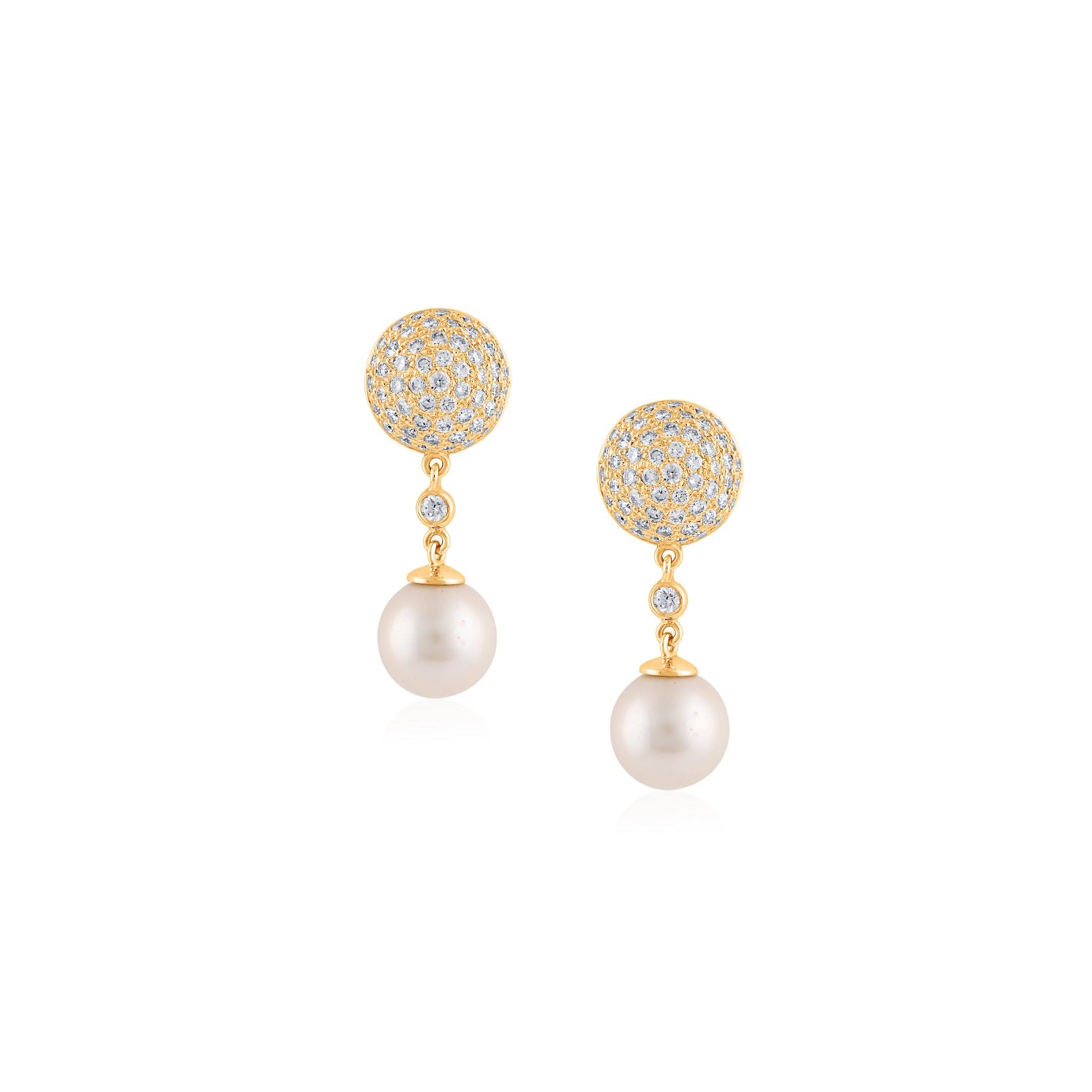 Pearl Diamond Drop Earrings