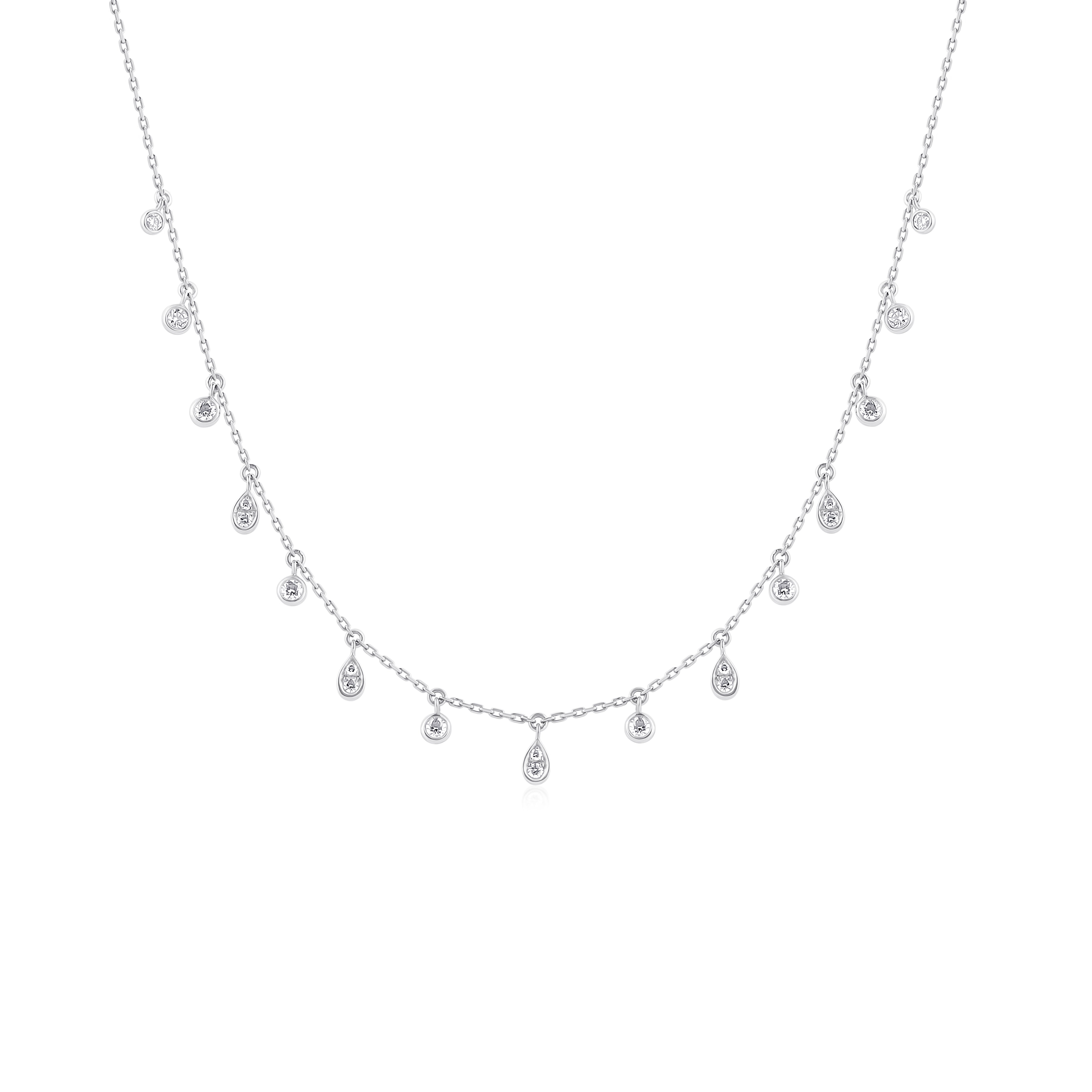 Diamond Drops Necklace - NOORA SHAMSI JEWELLERY