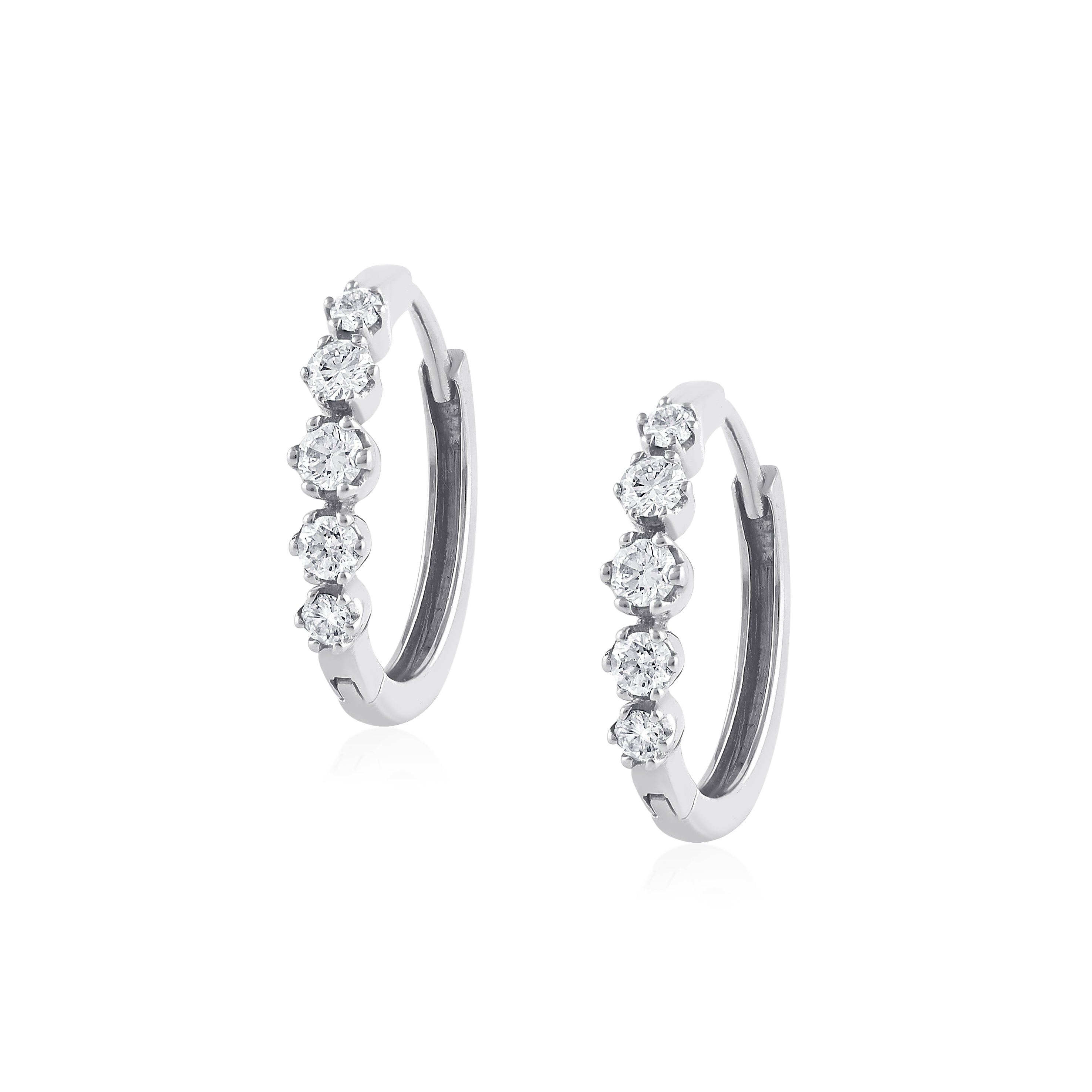THE V DIAMONDS HOOPS LARGE - NOORA SHAMSI JEWELLERY
