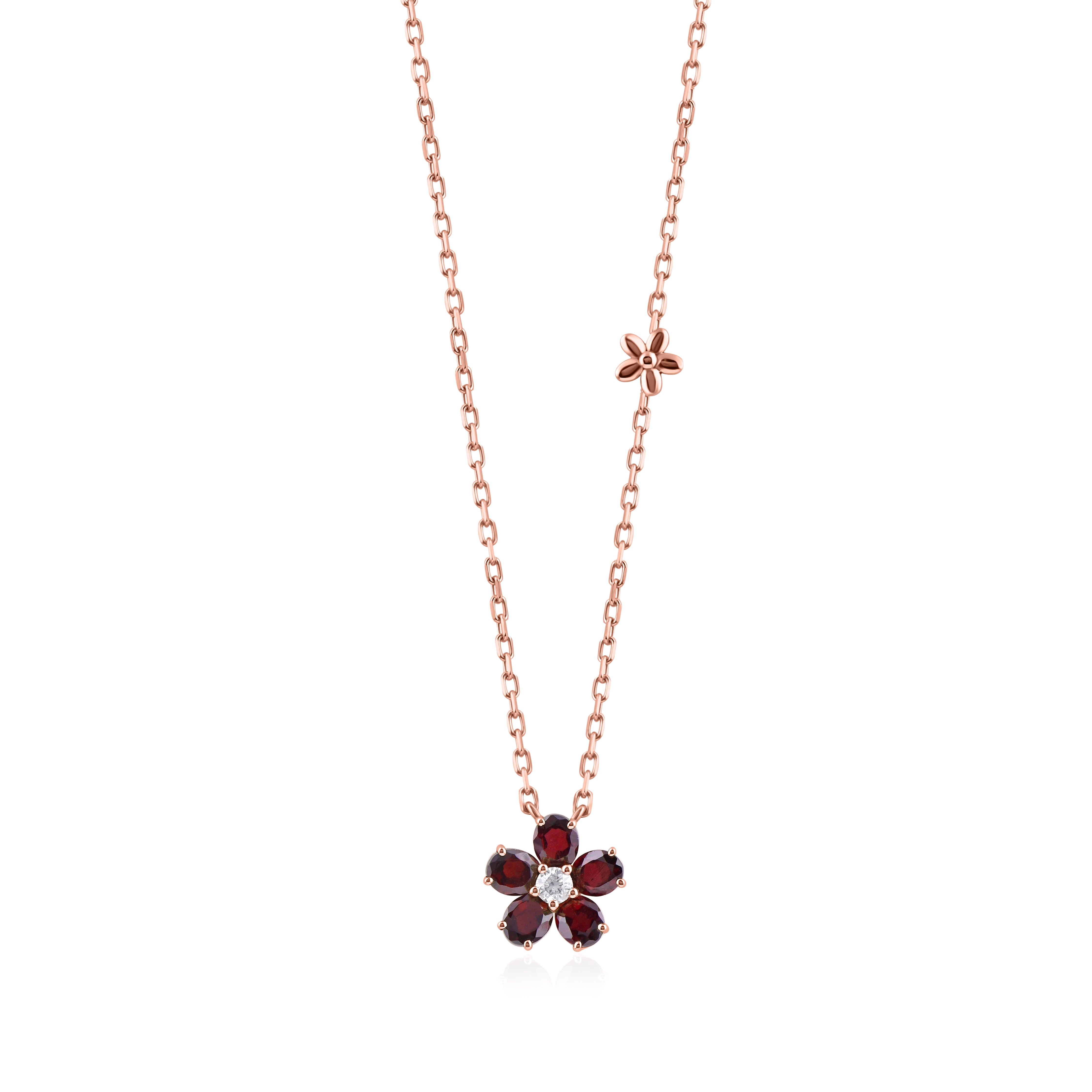 GARNET BLOOM NECKLACE - NOORA SHAMSI JEWELLERY