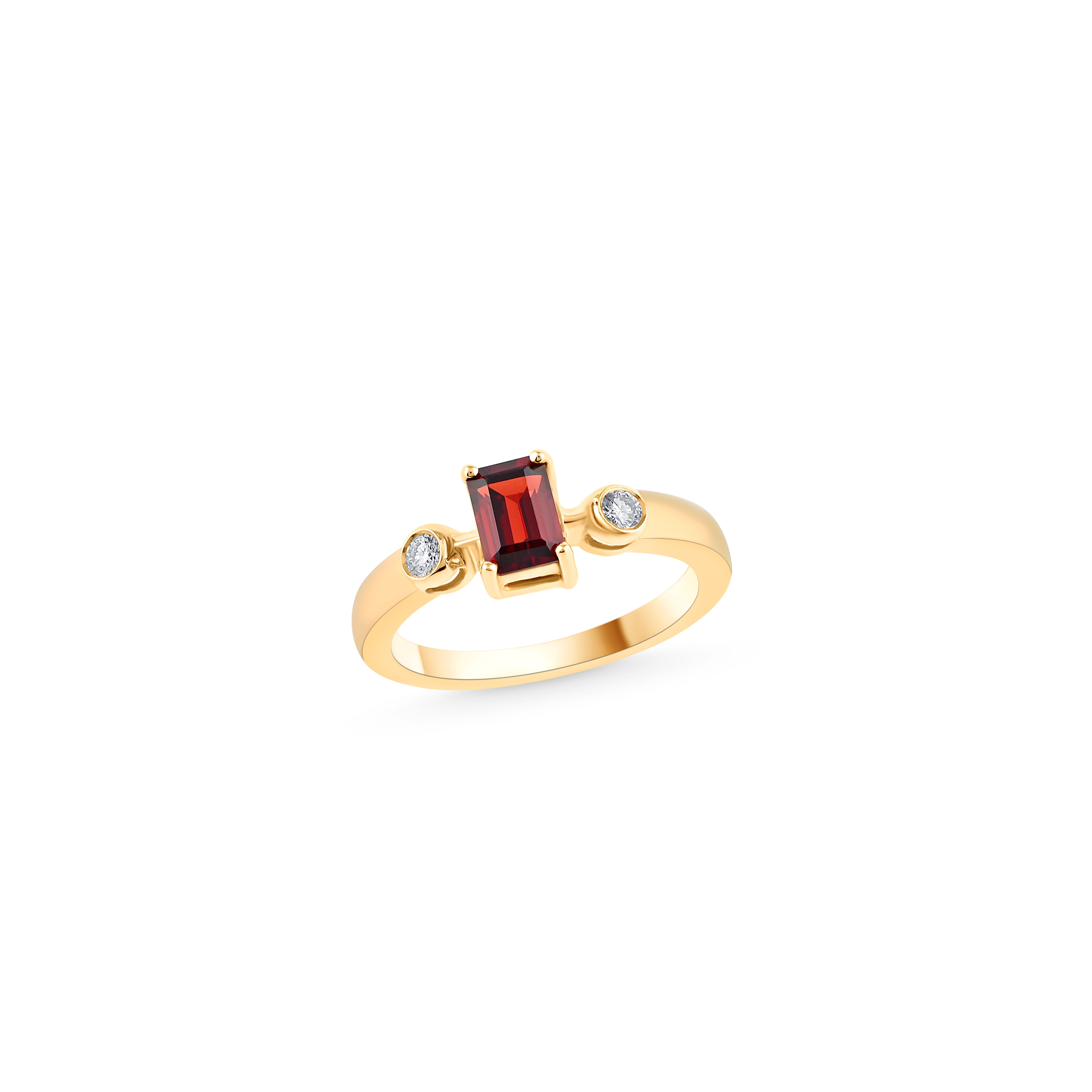 GARNET BAGUETTE RING - NOORA SHAMSI JEWELLERY