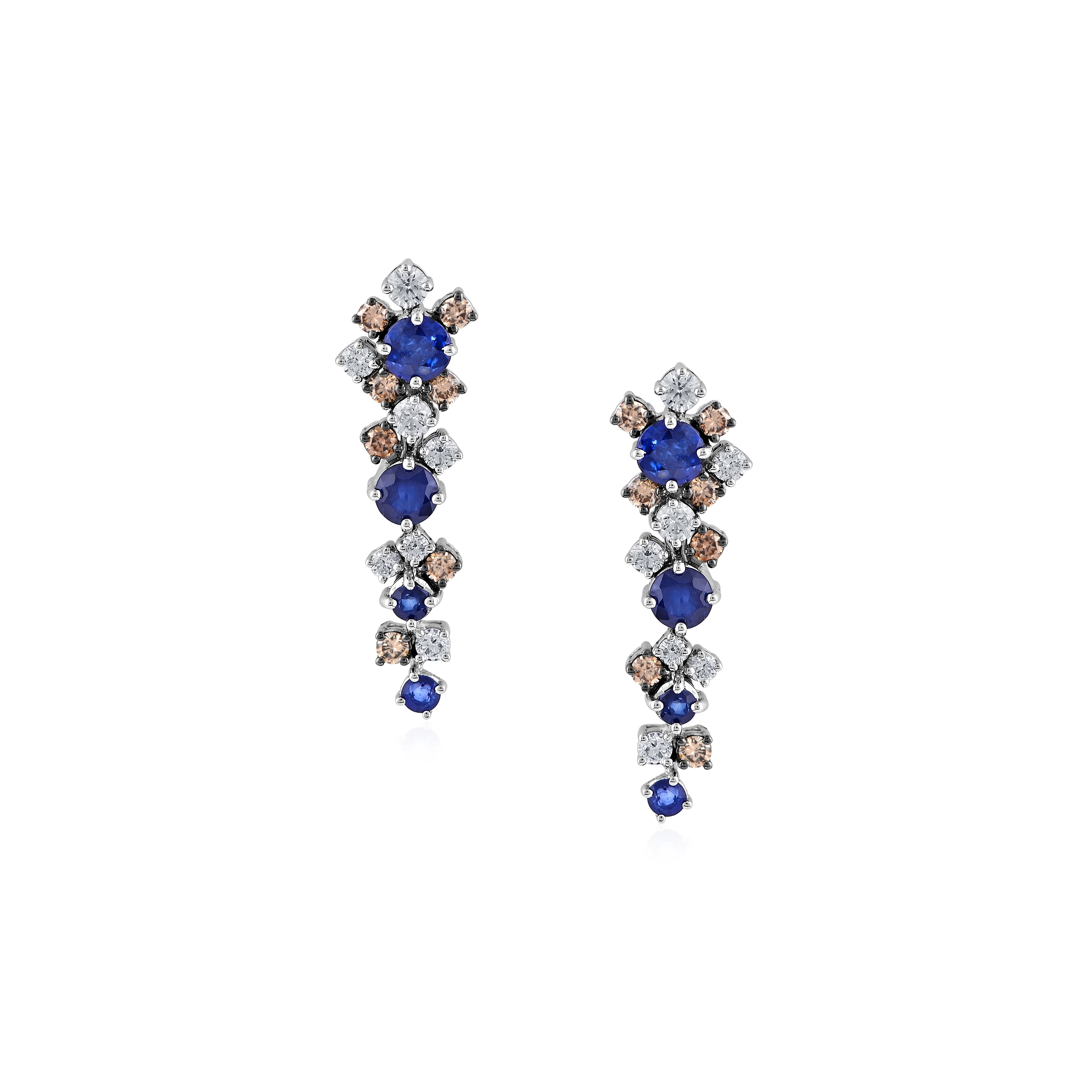 NIGHT BLUE SAPPHIRE EAARINGS - NOORA SHAMSI JEWELLERY