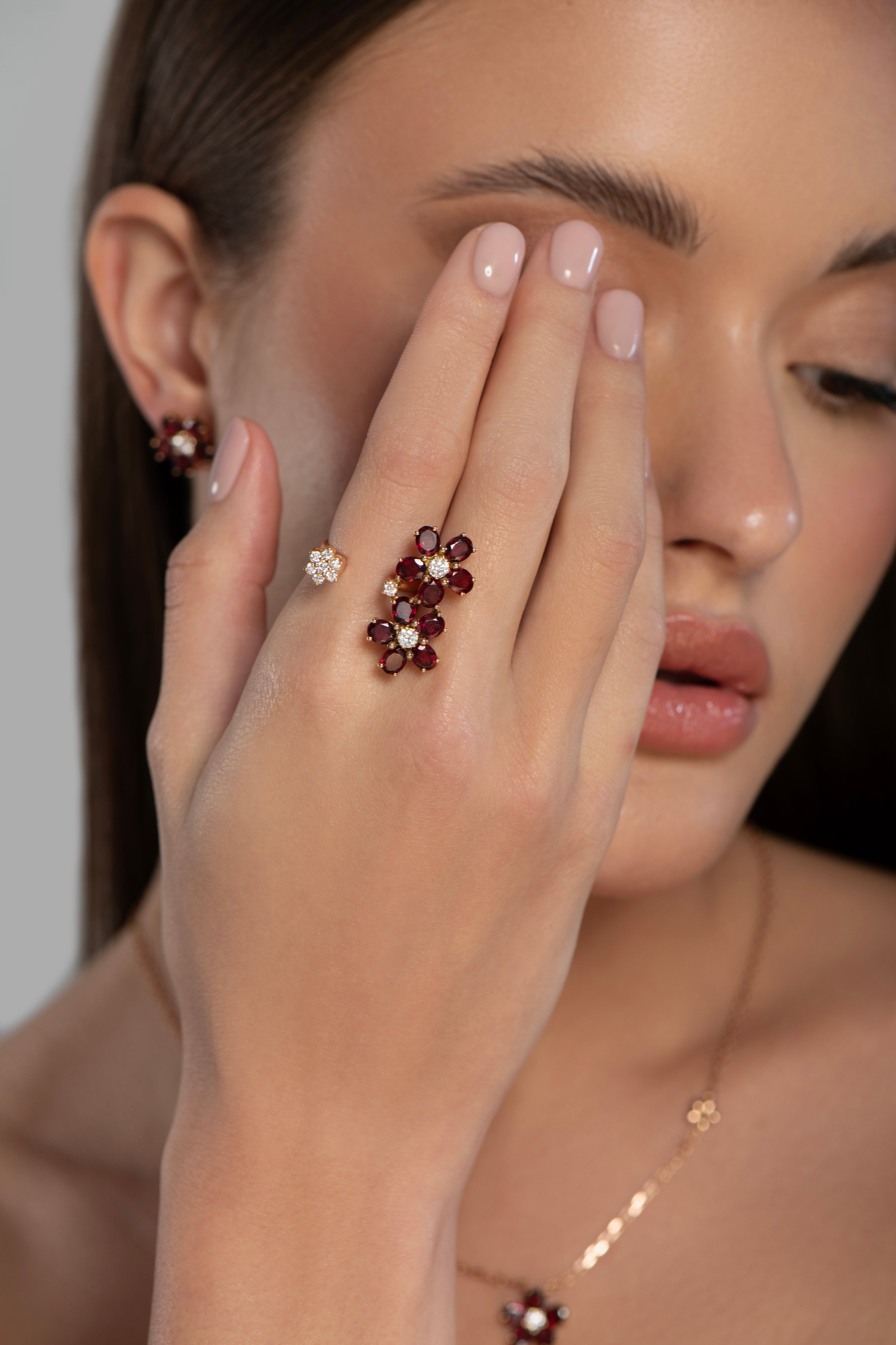 TRIPLE BLOSSOM RING - NOORA SHAMSI JEWELLERY