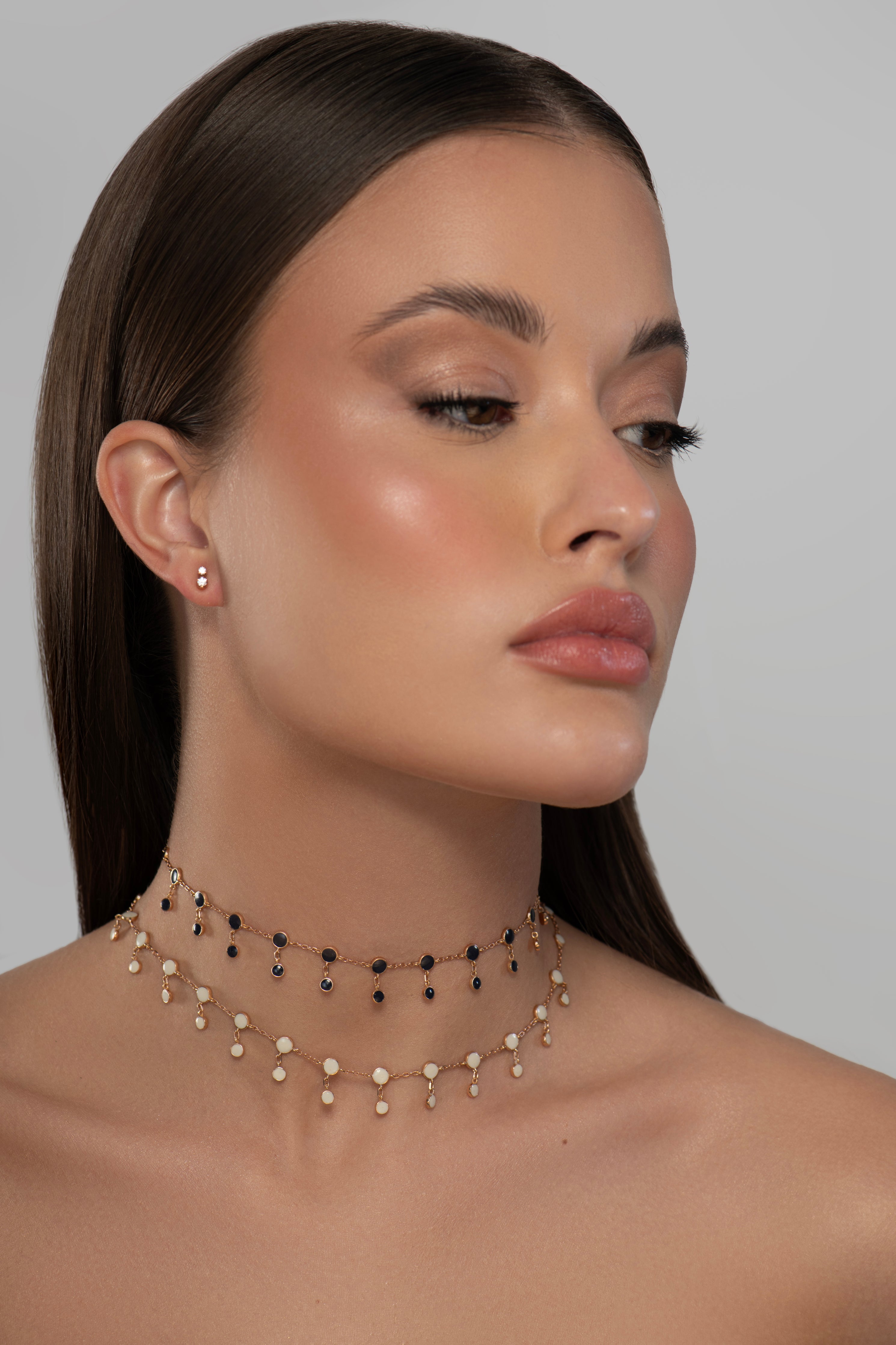 NAVY ENAMEL CHOKER - NOORA SHAMSI JEWELLERY