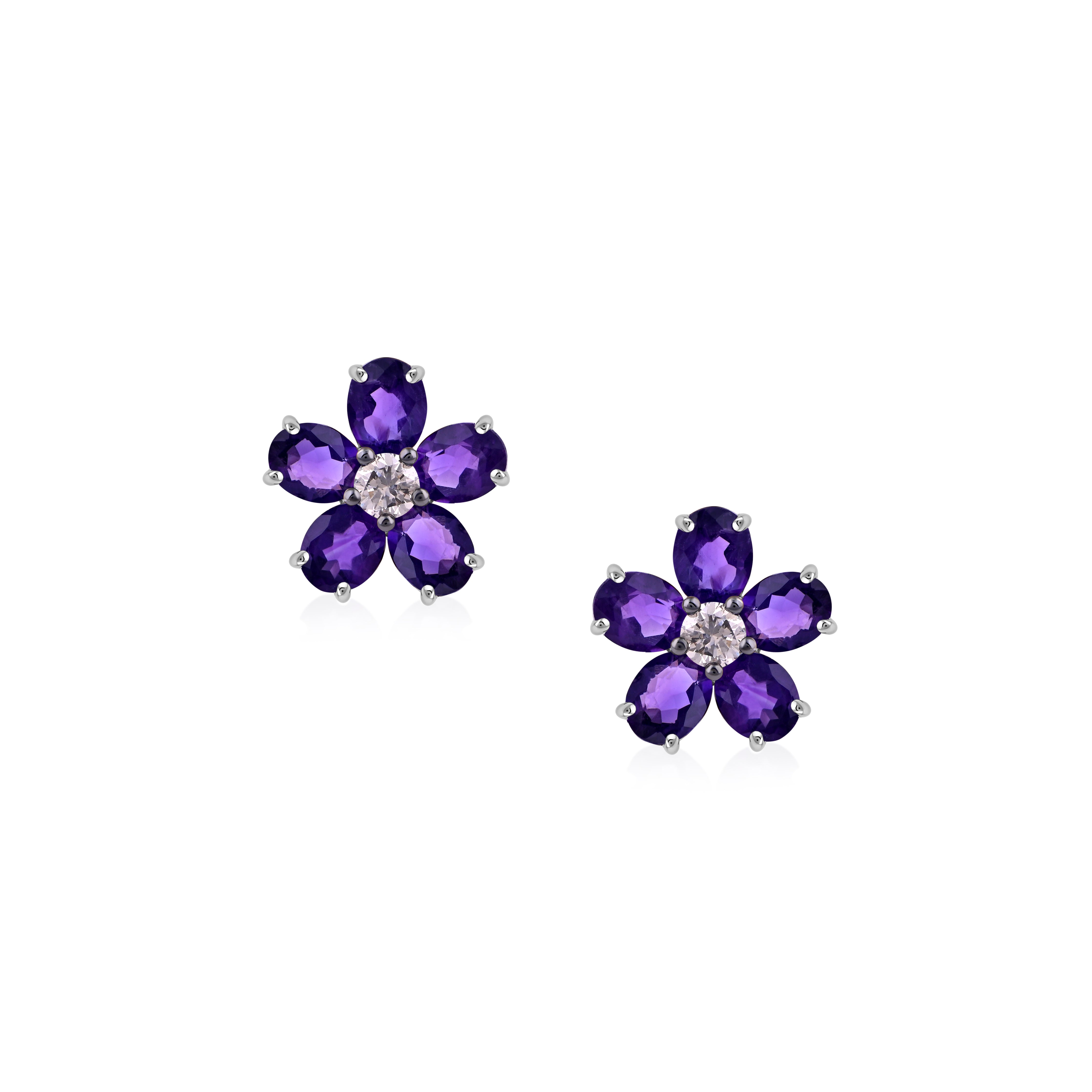 Amethyst Blossom Earrings - NOORA SHAMSI JEWELLERY